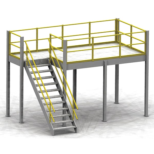Mezzanine W/ Stairs-Tuffdeck, 10X20X8, GY