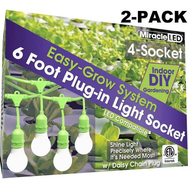 Four Socket LED Ready Corded Lighting System for Grow Lights