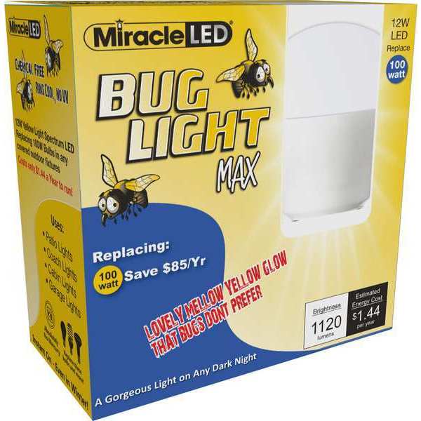Bug Light MAX Yellow Amber Glow Replace 100w for Porch & Patio