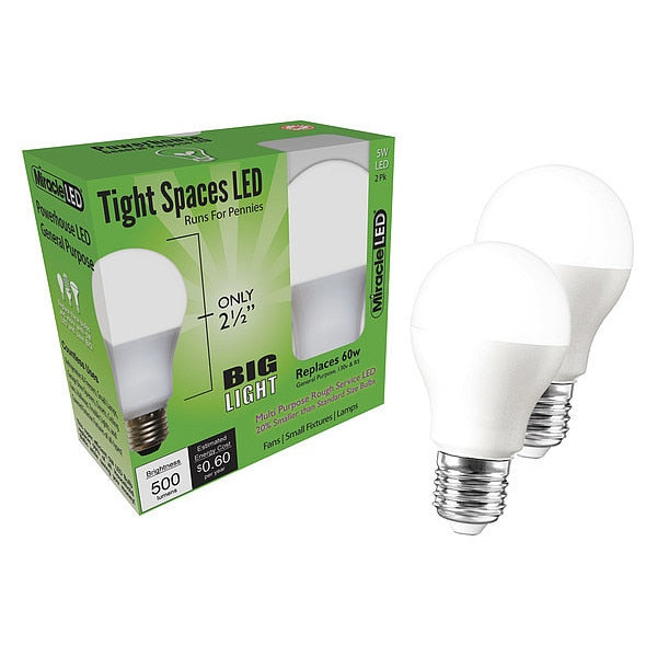 Tight Spaces LED Bulb for Small Areas, Cool White Replace 60W