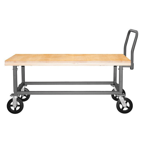 Adjustable height platform truck, with maple top, 48 x 24
