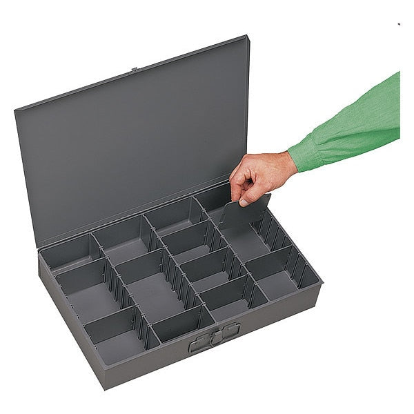 Large Compartment Box For Small Parts Strg, Ajdstbl Drwr, 18X12X3, 8Lbs