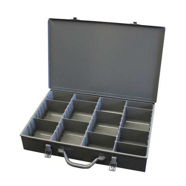 Large, adjustable opening, compartment box, comfort grip handle