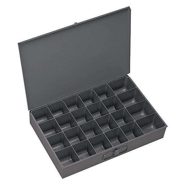 Large, 24 opening, compartment box for small parts storage