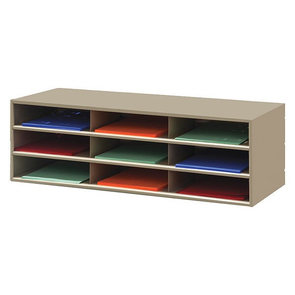 Opening Horizontal Literature Rack, 9 openings, tan