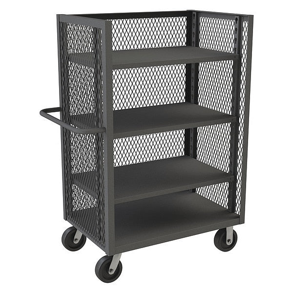 Mesh Truck, 3-sided, 1 Fixed Shelf And 3 3000 lb Capacity, 24-3/8