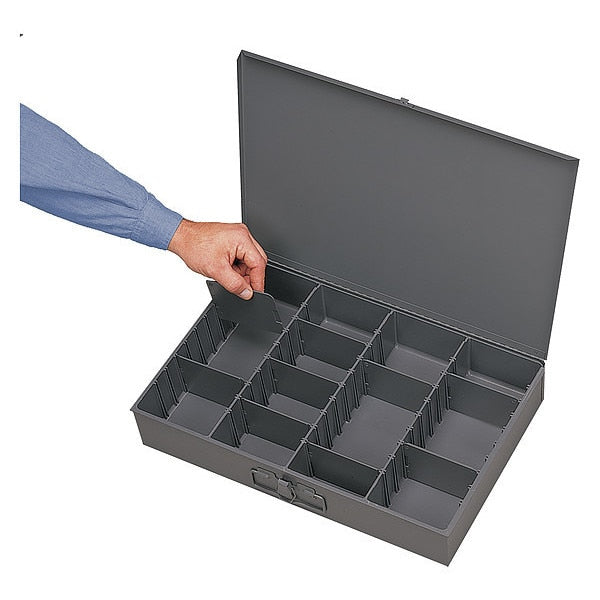 Small Compartment box, adjustable opening, for small part storage