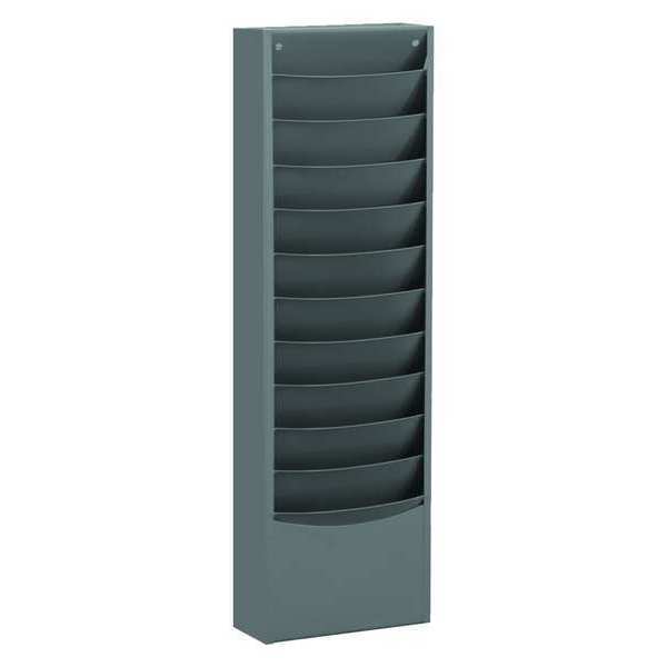 Vertical Con-tur Literature Rack, 11 pockets, gray