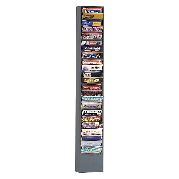 Vertical Con-tur Literature Rack, 23 pockets, gray