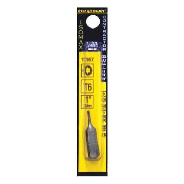 Tee Star Insert Bit, T6, 1/4