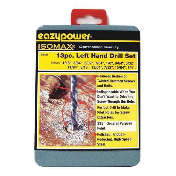 Left Hand Drill Set, 1/16-1/4, 13 pcs.
