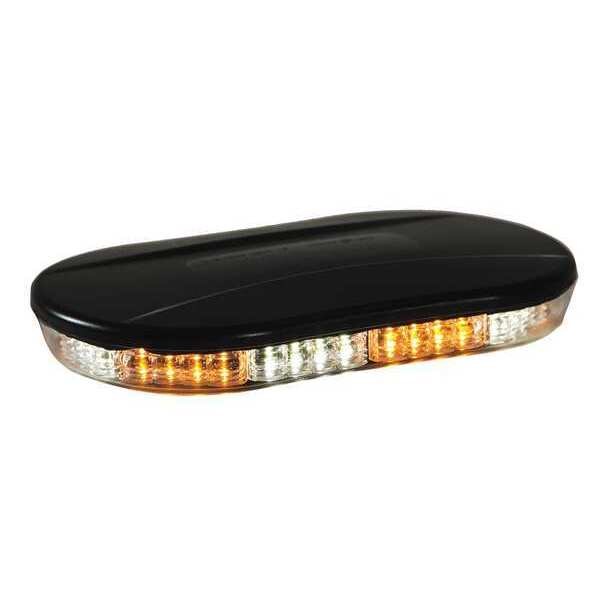 Mini Light Bar, Oval, Amber/Clear, 40 LED