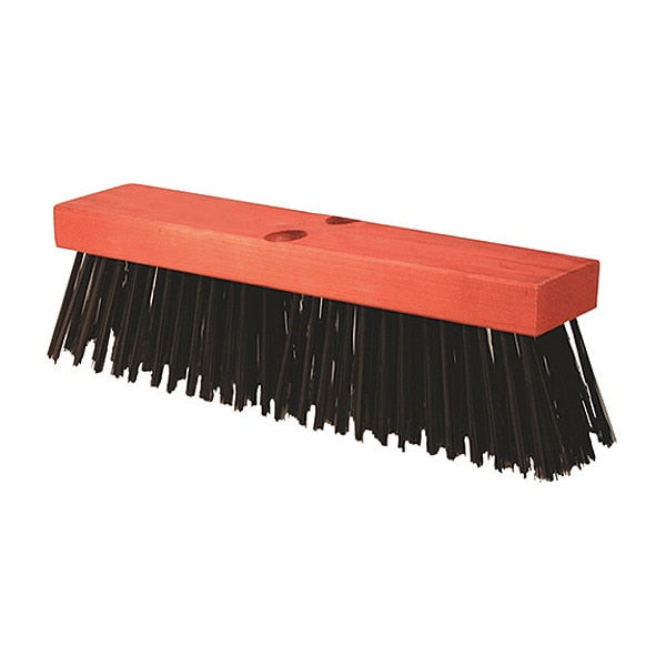16 in x 3-1/2 in Sweep Face Wire Street Broom Head, Black