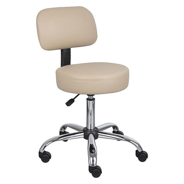 Beige Caressoft Medical Stool W/ Back Cushion