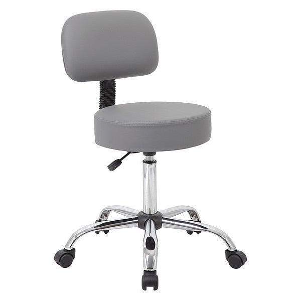 Grey Caressoft Medical Stool W/ Back Cushion