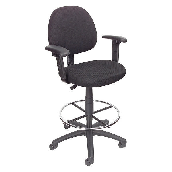Drafting Stool (B315-Bk) W/Footring And Adjustable Arms