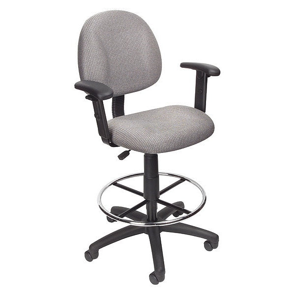 Drafting Stool (B315-Gy) W/Footring And Adjustable Arms
