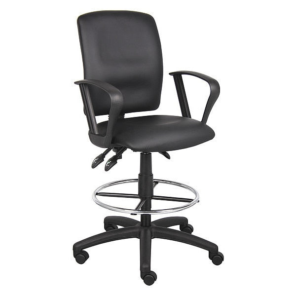 Multi-Function LeatherPlus Drafting Stool W/ Loop Arms