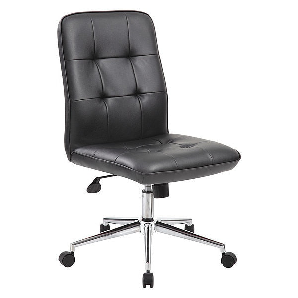 Office Chair, Vinyl, Armless, Black