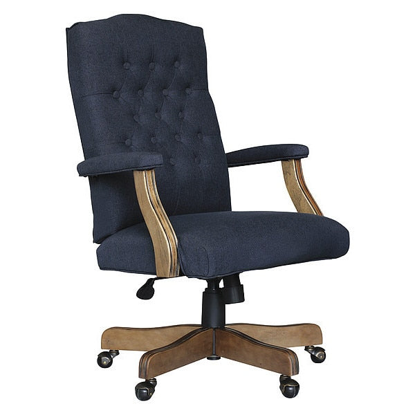 Executive Chair, Fixed, Denim Blue