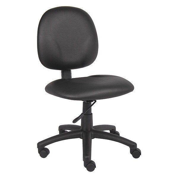 Vinyl Task Chair, Armless, Black