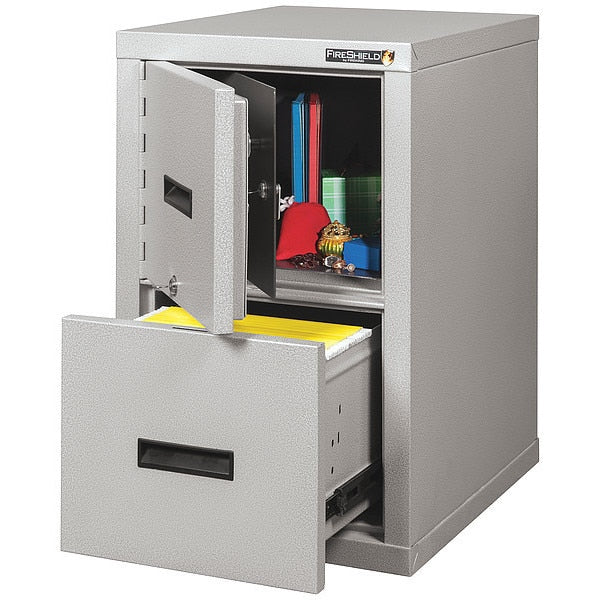 Fire Resistant File Cabinet, 1 File Drawer and Safe