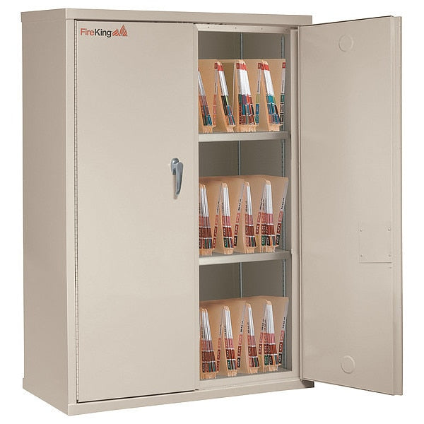 Fire Resistant, Double Door Storage Cabinet, End Tab Inserts, 44