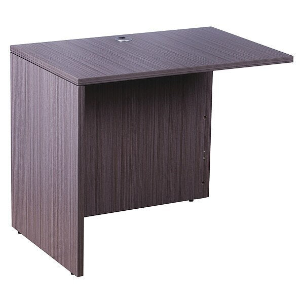 Desk Return, Laminate Base, Driftwood Frame, Laminate Frame, Driftwood Base, Driftwood