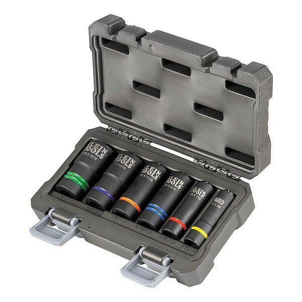 2-1 Slotted Impact Socket Set, 12pt, 6pc