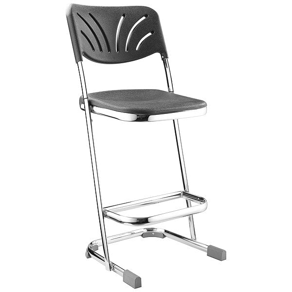 Square Stool with Backrest, Height 24