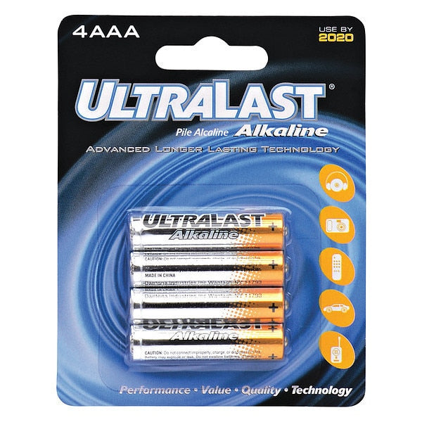 Battery 1.5 Volt Alkaline Ultralast 4 Pack AAA Alkaline Battery