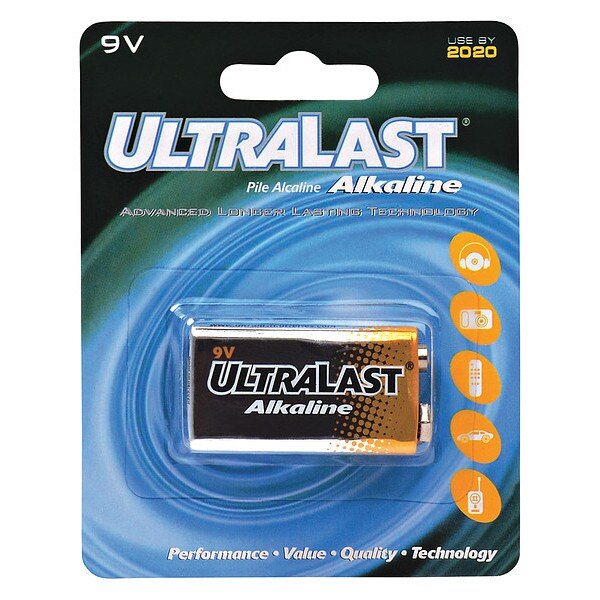 Battery 9 Volt Alkaline Ultralast 9 Volt alkaline Battery