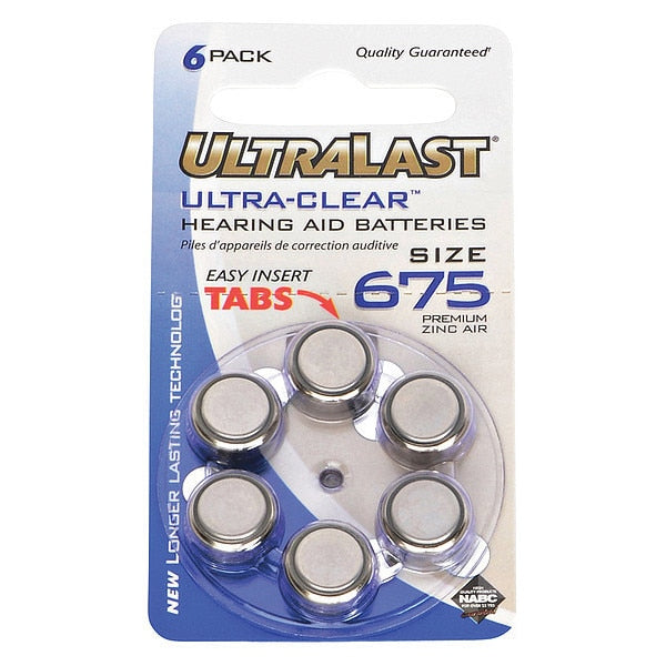 Battery 1.35 Volt Zinc Air Ultralast Hearing Aid Battery