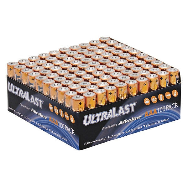 Battery 1.5 Volt Alkaline Ultralast 100 Pack AAA Alkaline Battery
