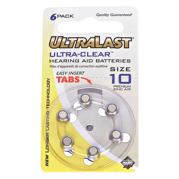 Battery 1.35 Volt Zinc Air Ultralast Hearing Aid Battery