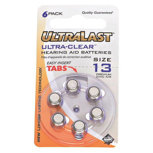 Battery 1.35 Volt Zinc Air Ultralast Hearing Aid Battery