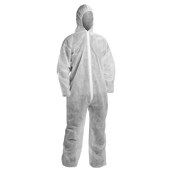 Coveralls Hooded Zip Front Elastic Wrist, 50 PK