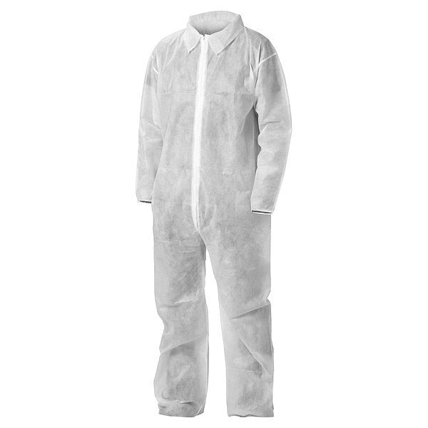 Coveralls, Zip Front, Elastic Wrists, 50 PK