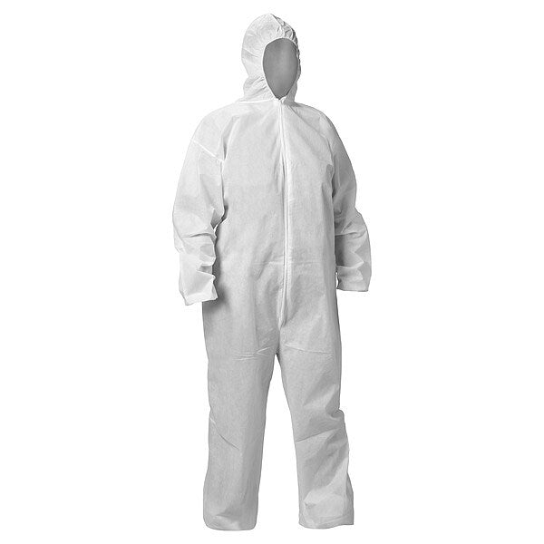Coveralls, Hooded, Zip Front, 50 PK