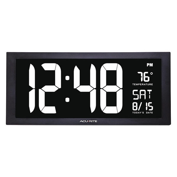 Jumbo Digit Calendar Clock W/ Indoor Temperature, 18
