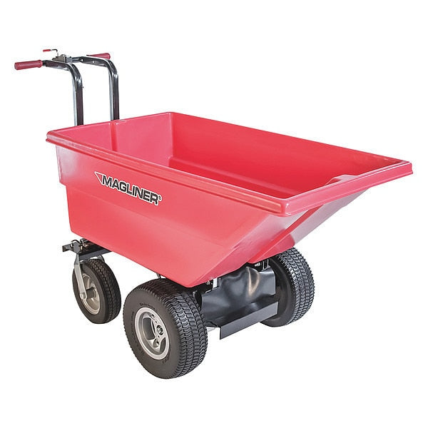 Motorized Hopper Cart, Foam Tire, 6 Cu Ft