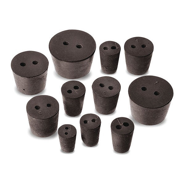 Rubber Stoppers, 2-Hole, No. 6