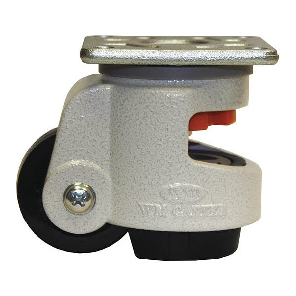 Roll/Set Leveling Caster, Load Rating 600 lbs, Plate Mounted