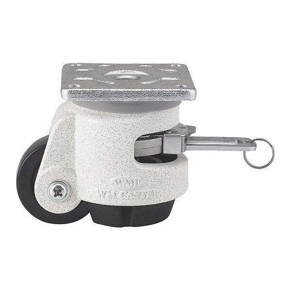 Roll/Set Leveling Caster-Ratchet Built-In-Load Ratng 300lbs, Plate Mntd