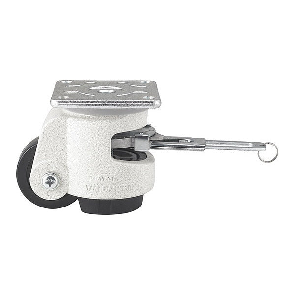 Roll/Set Leveling Caster-Ratchet Built-In-Load Ratng 600lbs, Plate Mntd