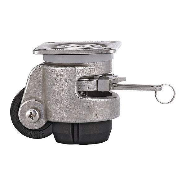 Leveling Caster-Ratchet Built-In-Load Rating 880lbs, Plate Mounted, SS