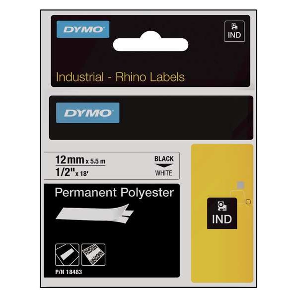 Rhinoâ¢ Label Cartridge, 18 ft. L, Black/White
