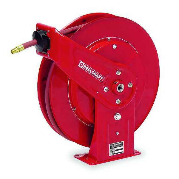 Spring Return Hose Reel, 1/4 in Hose Dia., 50 ft Length, 5,000 psi