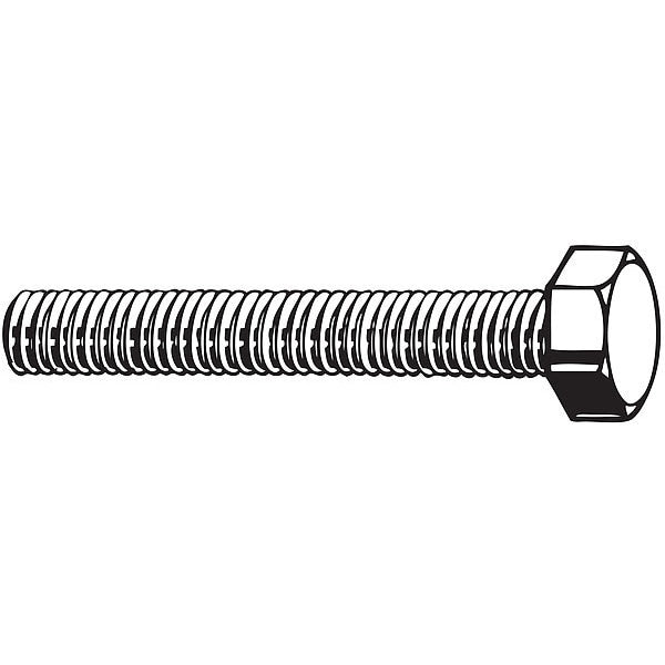 Class 10.9, M30-3.50 Hex Head Cap Screw, Zinc & Yellow Plated Steel, 90 mm L
