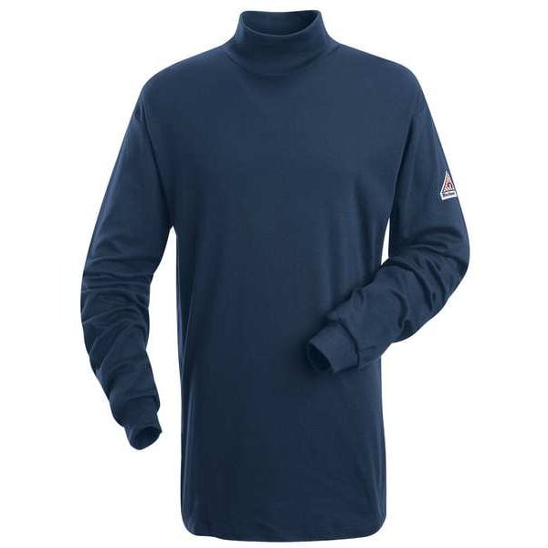 Flame Resistant Mock Turtleneck Shirt, Navy, Cotton, XLT